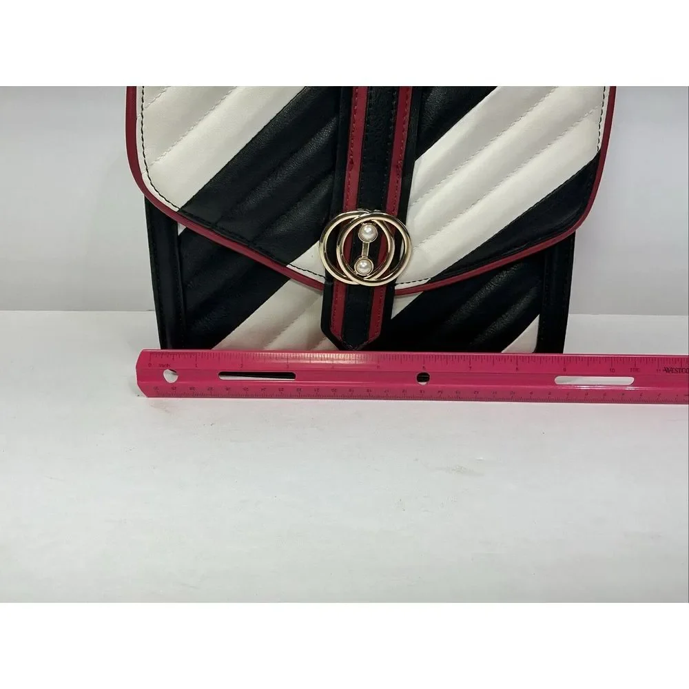 Aldo‎ Womens HandBag Purse Retro Modern Black White Red Pocketbook